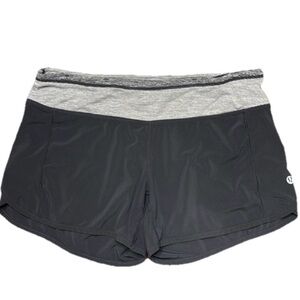 LULULEMON SPEED UP GRAY RUNNING ATHLETIC SHORTS KEY POCKETS ATHLEISURE WOMENS